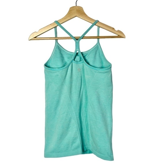 Lululemon Ivivva Teal Blue Fitted Racerback Athletic Tank Top 14 - Picture 2 of 4
